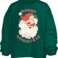 Juniors' Royce Apparel Glitter Santa L/S (Green)