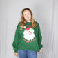 Juniors' Royce Apparel Glitter Santa L/S (Green)
