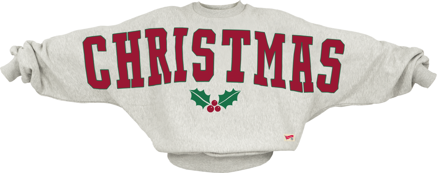 Juniors' Royce Apparel Christmas Oversized Flannigan Crewneck Sweatshirt