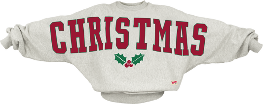 Juniors' Royce Apparel Christmas Oversized Flannigan Crewneck Sweatshirt