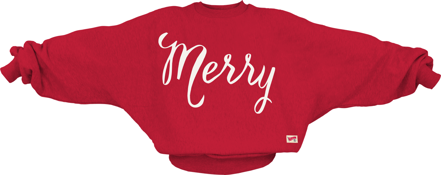 Juniors' Royce Apparel Merry Scripty Flannigan Fleece (Red)