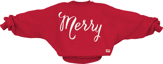 Juniors' Royce Apparel Merry Scripty Flannigan Fleece (Red)