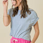 Day + Moon Solid Knit S/S Top