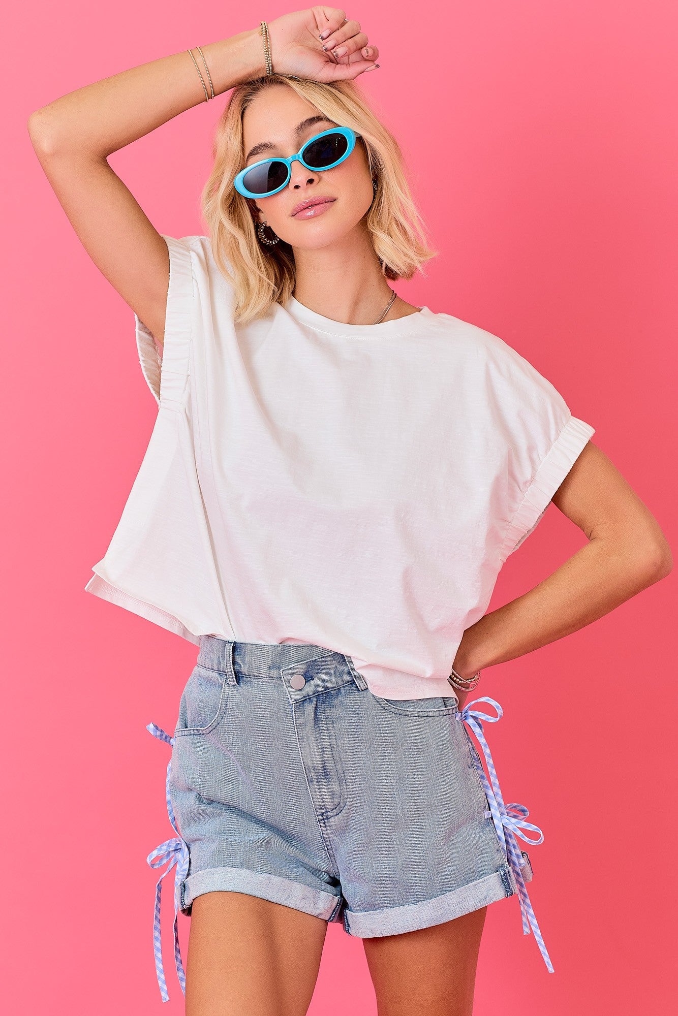 Day + Moon Solid Knit S/S Top