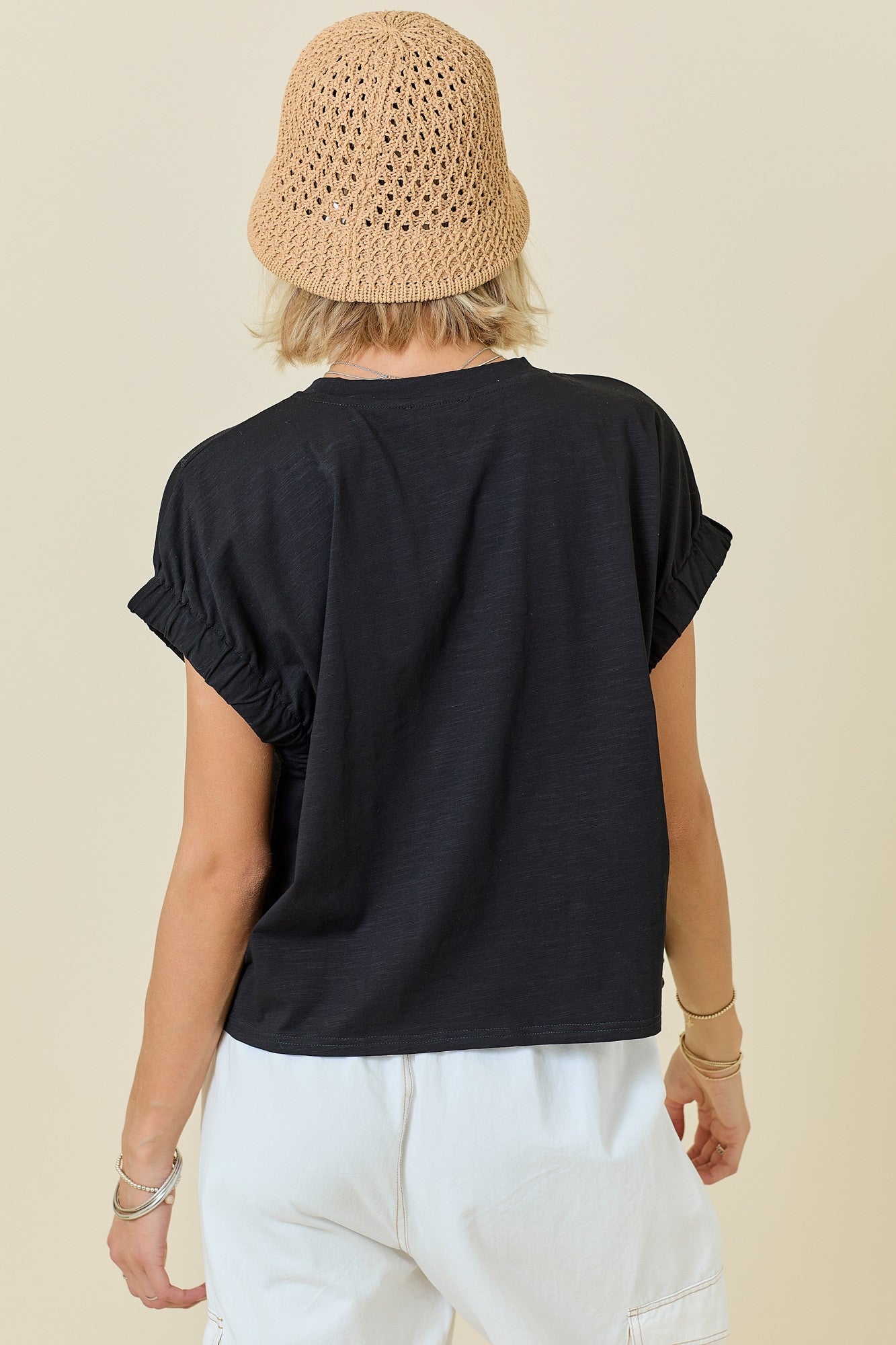 Day + Moon Solid Knit S/S Top