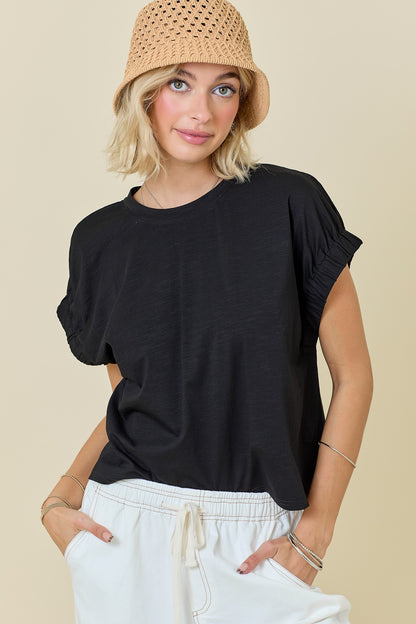 Day + Moon Solid Knit S/S Top