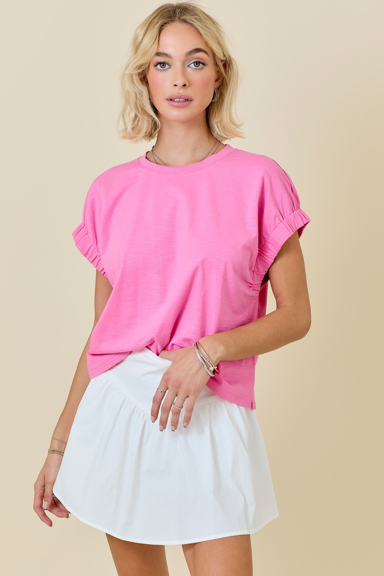 Day + Moon Solid Knit S/S Top