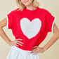 Knit Heart Top (Red/White)