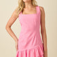 Solid Ruffle Mini Dress