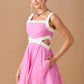 Key Hole Waist Mini Dress (Pink)