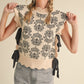 &Merci Ribbed Scallop Floral Sweater Vest