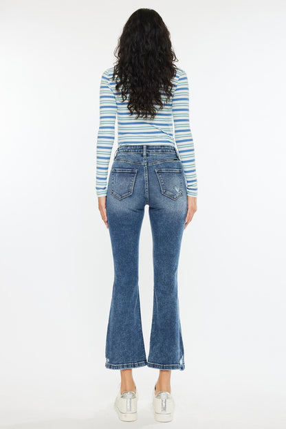 Miley High Rise Cropped Flare Jean (Dark Wash)