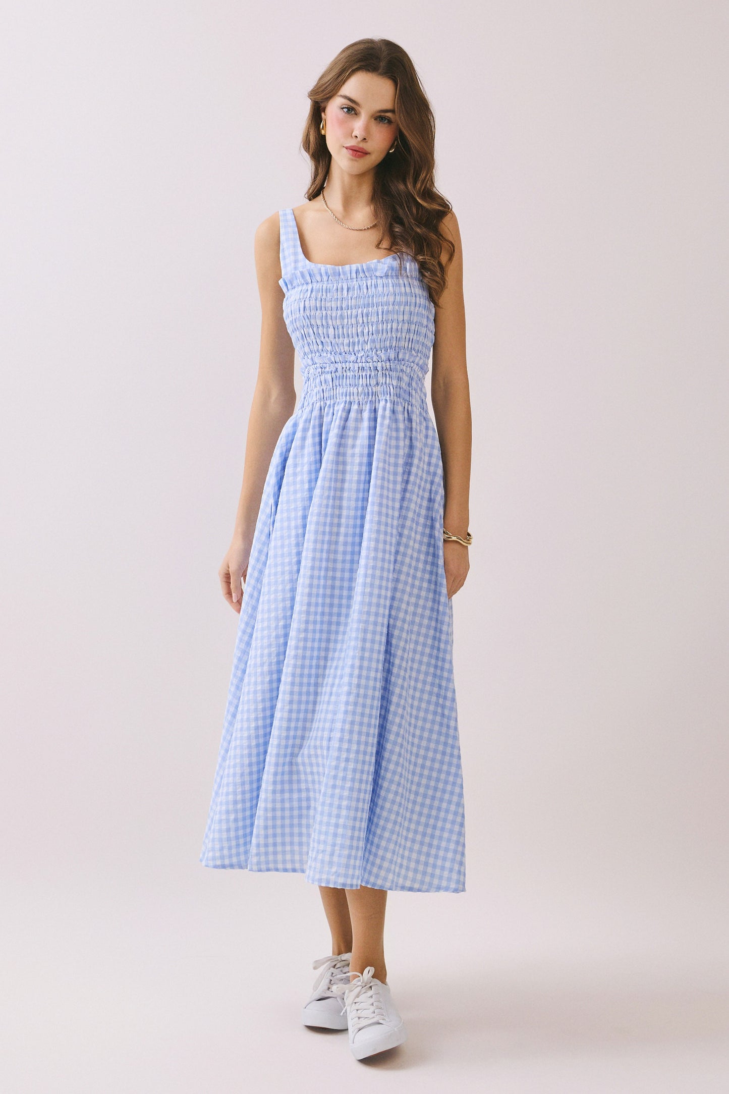 Juniors' Pretty Follies Gingham Midi Dress