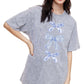 Coquette Ribbon Lace Bows Graphic S/S Tee (Denim)