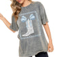 Cowboy Boots Bow Coquette Graphic S/S Tee (Denim)