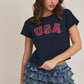 USA Crew Neck Baby S/S (Navy)