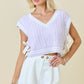 V Neck Striped Sweater Vest W/Bows (Lavender/White)