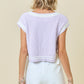 V Neck Striped Sweater Vest W/Bows (Lavender/White)