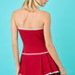 Day + Moon Strapless Drop Waist Pleated Romper Dress