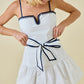Day + Moon Poplin Drop Waist Binding Braid Detail Dress