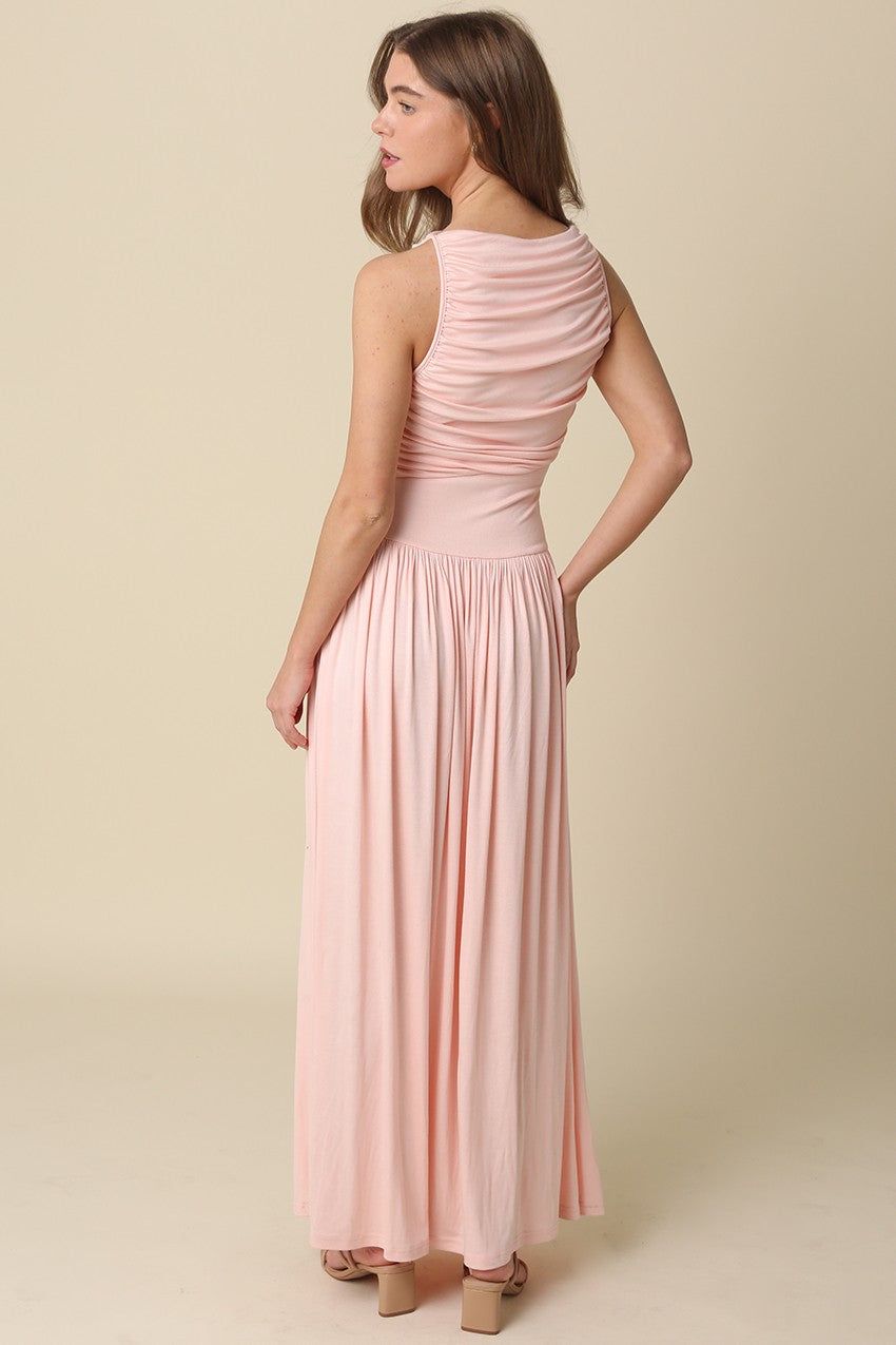 Juniors' Olivaceous Sleeveless Solid Midi Dress