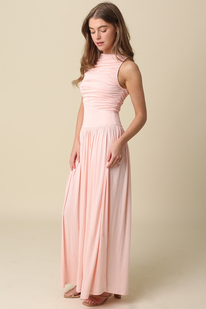 Juniors' Olivaceous Sleeveless Solid Midi Dress