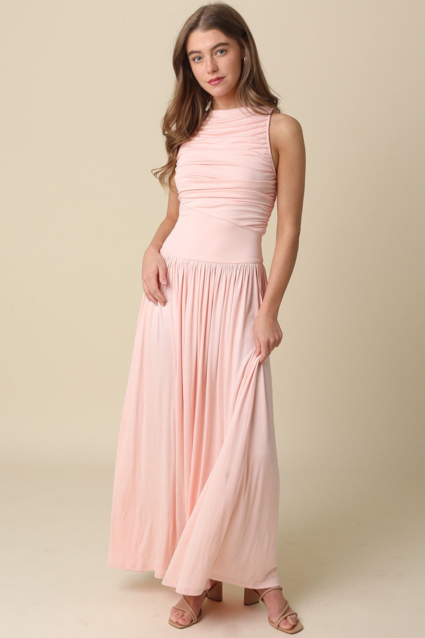 Juniors' Olivaceous Sleeveless Solid Midi Dress