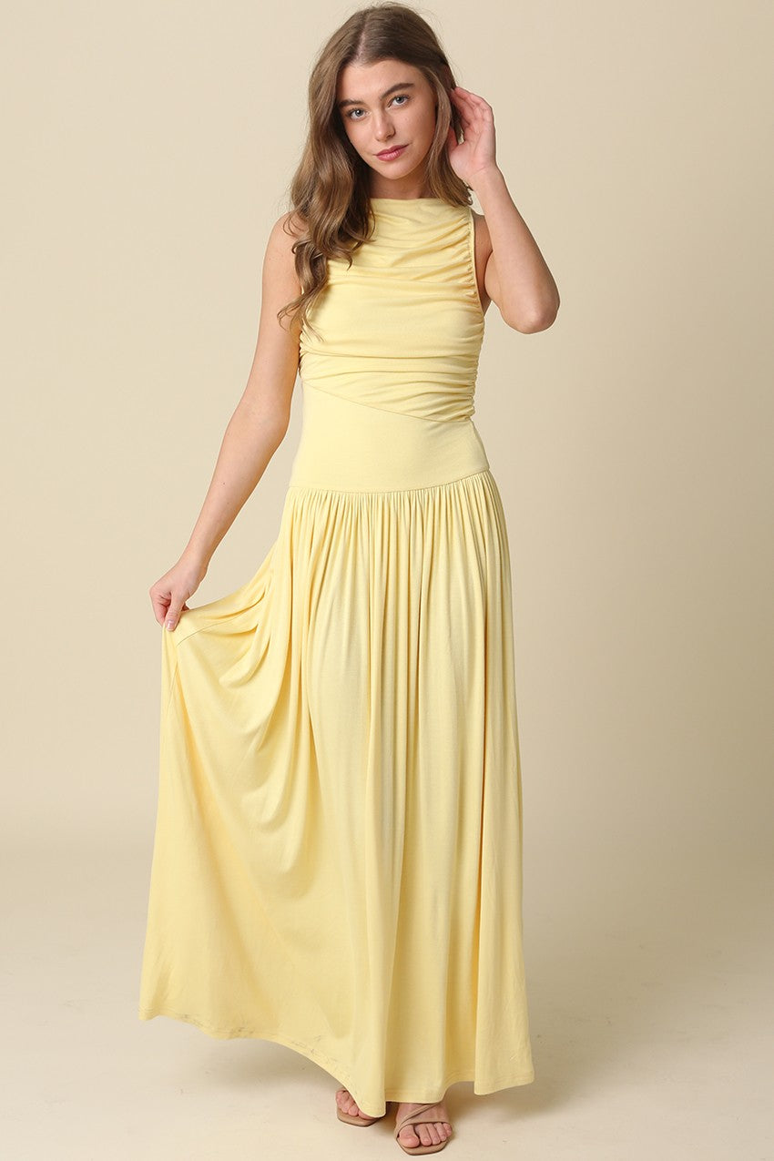 Juniors' Olivaceous Sleeveless Solid Midi Dress