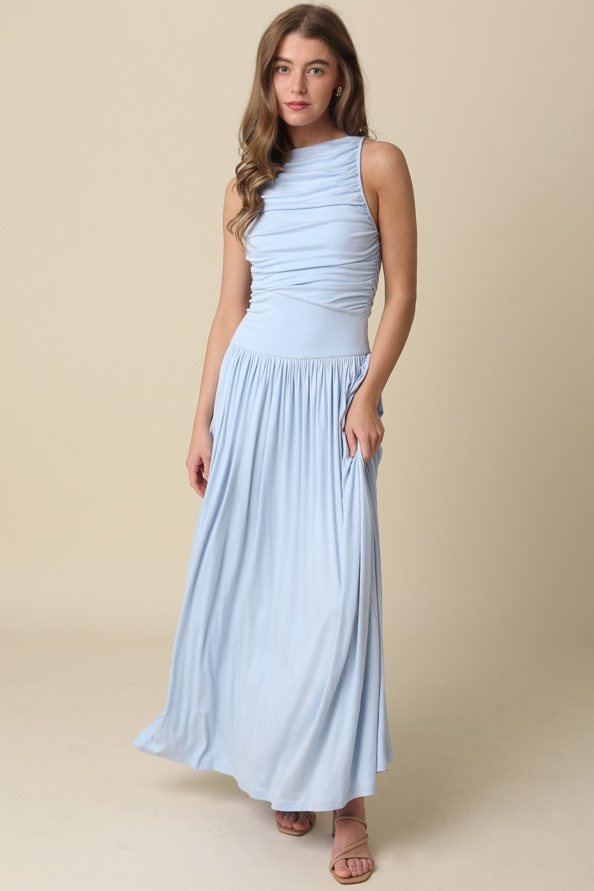 Juniors' Olivaceous Sleeveless Solid Midi Dress