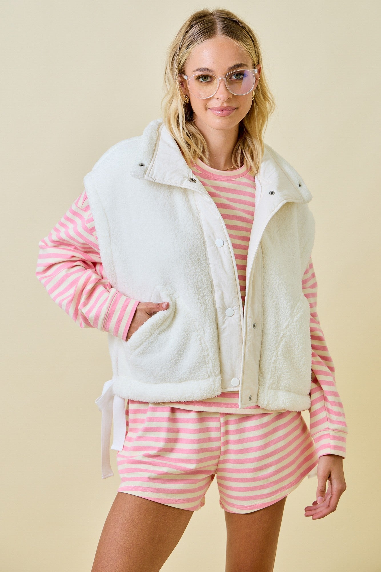 Day + Moon S/S Oversized Sherpa Vest