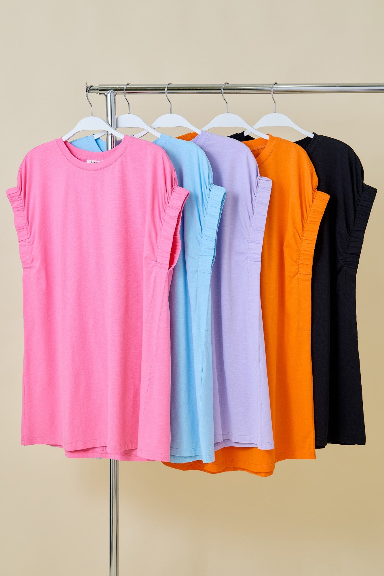 Day + Moon Knit Mini Dress W/Elastic Sleeve Details