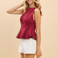 Boat Neckline Fit & Flare Sleeveless Top