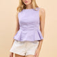 Boat Neckline Fit & Flare Sleeveless Top