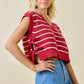 Day + Moon Striped S/S Top W/Bows