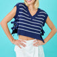 Day + Moon Striped S/S Top W/Bows