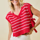 Day + Moon Striped S/S Top W/Bows