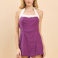Contrast Strap Details Halter Romper