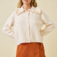 Juniors' Day + Moon Ruffle Collar Button Down Knit Cardigan Sweater