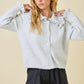 Juniors' Day + Moon Ruffle Collar Button Down Knit Cardigan Sweater