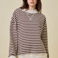 Day + Moon Mock Neck Striped L/S Pullover