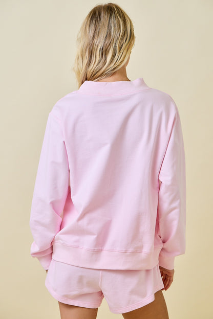 Juniors' Day + Moon Mockneck French Terry L/S Pullover