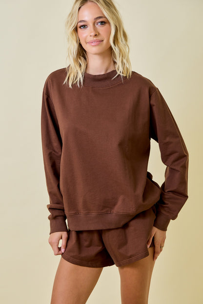 Juniors' Day + Moon Mockneck French Terry L/S Pullover