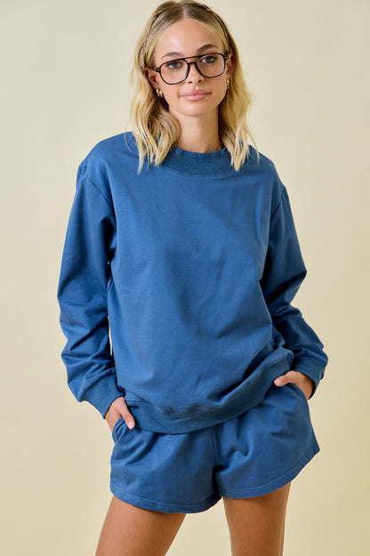 Juniors' Day + Moon Mockneck French Terry L/S Pullover