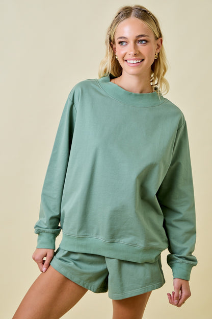 Juniors' Day + Moon Mockneck French Terry L/S Pullover