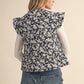 Juniors' &Merci Flutter Sleeve Floral Quilted Vest
