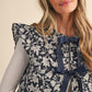 Juniors' &Merci Flutter Sleeve Floral Quilted Vest
