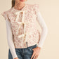 Juniors' &Merci Flutter Sleeve Floral Quilted Vest