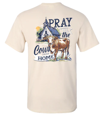 Girlie Girl Pray Cow Home S/S (Natural)