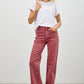 Saige High Rise Slim Wide Straight Jean