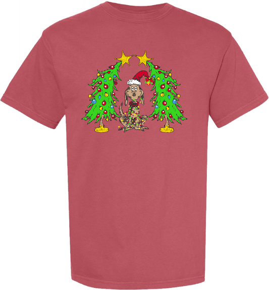 Juniors' Max Christmas Comfort Color Tee (Crimson)